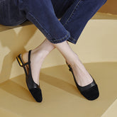 Frady Cap Toe Black Slingback Flats Newgew